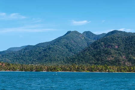 Beautiful sea with clear sky and islandの写真素材