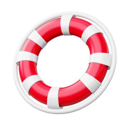 Summer elements, Colorful swim ring, 3d rendering illustration