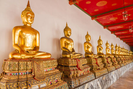 Buddha Statue in temple for people in Bangkok, Thailand