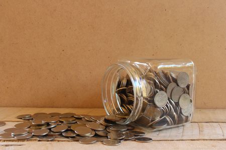 money in the glass