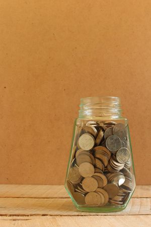 money in the glassの写真素材