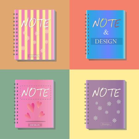 Notebook icon set  illustration,のイラスト素材