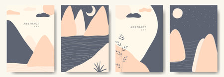 Modern abstract vector backgrounds.minimal trendy style. various shapes set up design templates good for background  card greeting wallpaper brochure flier invitation and other. vector illustrationのイラスト素材