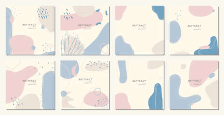 Modern abstract vector backgrounds.minimal trendy style. various shapes set up design templates good for background  card greeting wallpaper brochure flier invitation and other. vector illustrationのイラスト素材