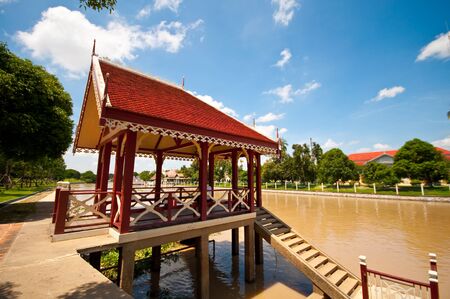 Chao Phraya river at Ayuthayaの写真素材