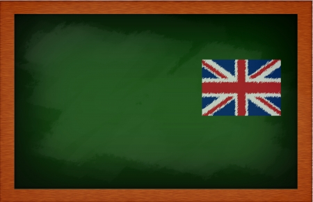 blank blackboard with flagの写真素材