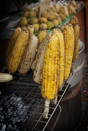 Fresh and hot grilled corn ready to eat  shallow depth of field  の写真素材