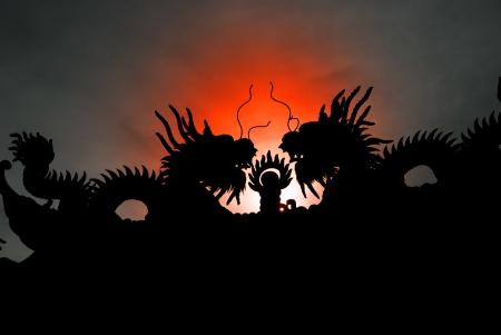 Chinese style dragon statue の写真素材