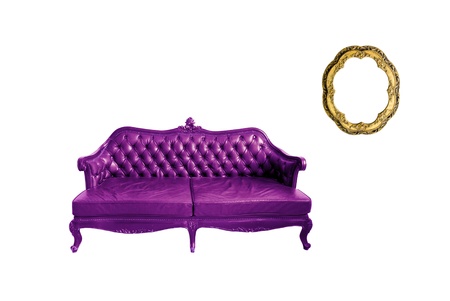 vintage sofa in the room の写真素材