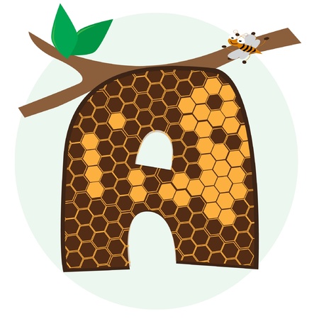 vector alphabetical of honeycombのイラスト素材