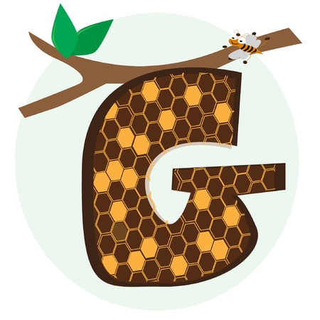 alphabetical of honeycombのイラスト素材