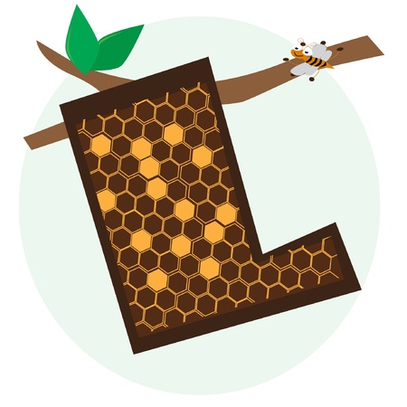 alphabetical of honeycombのイラスト素材