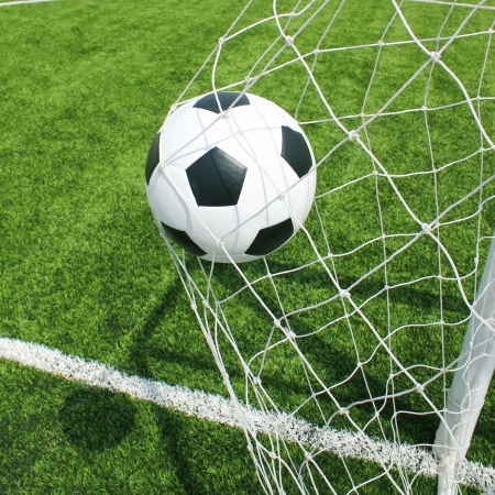 soccer ball in goal