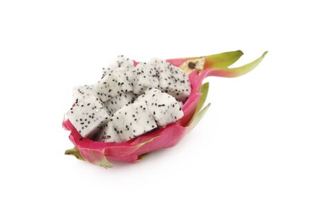 Dragon Fruit isolated against white background.の写真素材