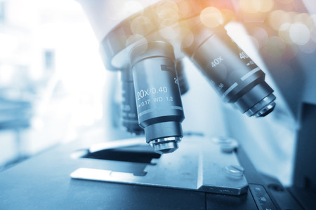   Laboratory Microscope. Scientific and healthcare research background.の写真素材