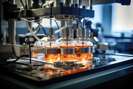 Science laboratory research and development concept. Pharmaceutical industry background. Modern...