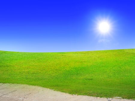 Sand Bunker and Green fieldの写真素材