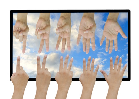 Group of Hands in the air の写真素材
