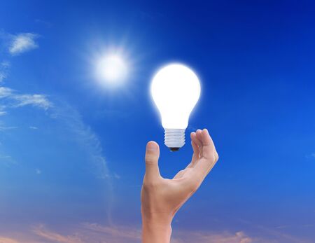 hand with Light bulb の写真素材