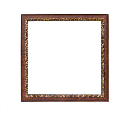 wood frame isolated on a white background の写真素材