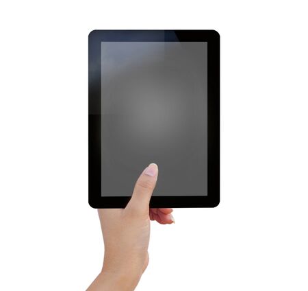 touch tablet computer isolated on white background の写真素材