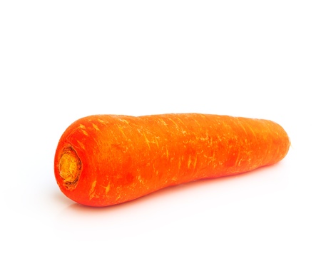 Carrot tubers isolated on white backgroundの写真素材