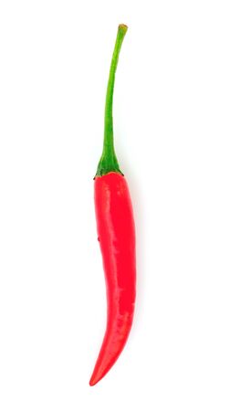 red hot chili pepper on whiteの写真素材