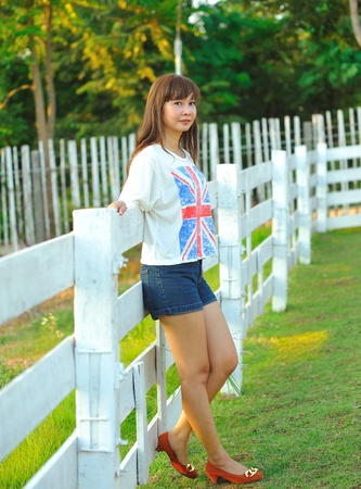 beautiful young girl in summer の写真素材