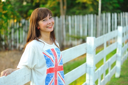 beautiful young girl in summer の写真素材