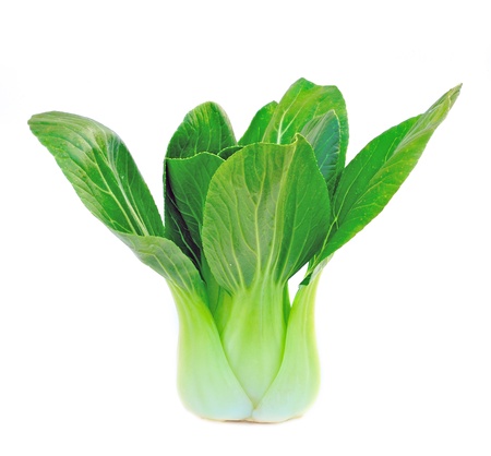 Bok choy (chinese cabbage) isolated on white の写真素材