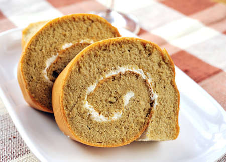 biscuit roll with cream の写真素材