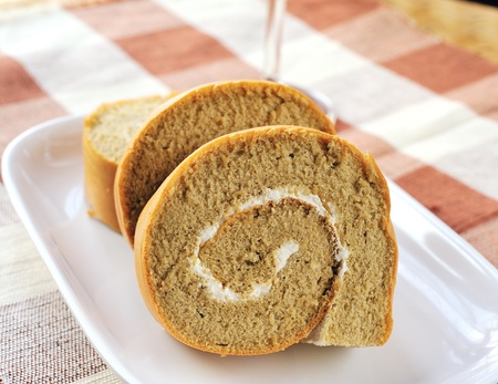 biscuit roll with cream の写真素材