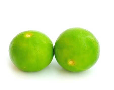 Fresh ripe lime on white backgroundの写真素材
