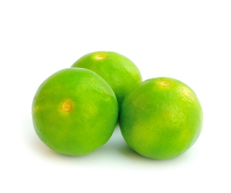 Fresh ripe lime on white backgroundの写真素材
