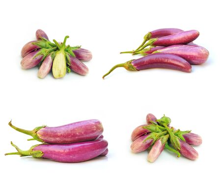 eggplants Isolated on white background の写真素材