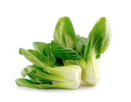 Bok choy (chinese cabbage) isolated on whiteの写真素材