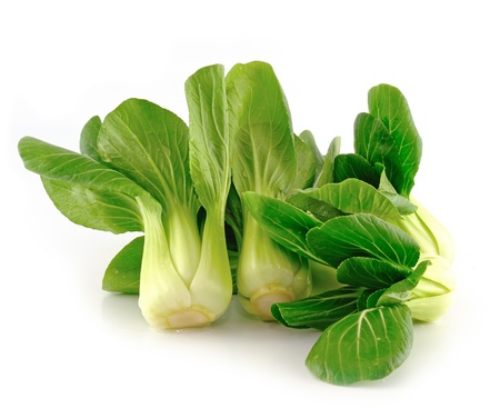 Bok choy (chinese cabbage) isolated on white の写真素材