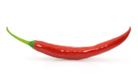 red hot chili pepper isolated on a white background の写真素材