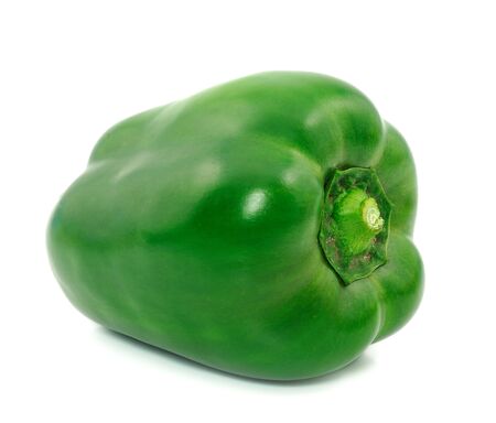Green bell pepper or sweet pepper or capsicum isolated on white background の写真素材
