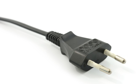 Electric plug on the white background の写真素材