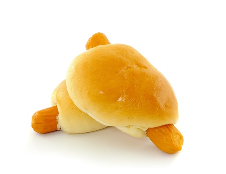 hot dog on a white backgroundの写真素材