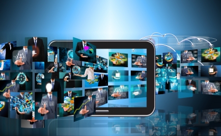 Television and internet production .technology and business concept