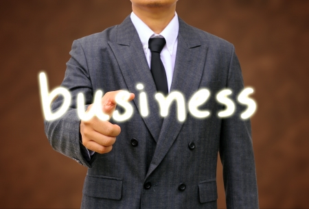 Business man hand Contact Of bussinet buttonの写真素材