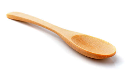  Wooden Spoon isolated on white backgroundの写真素材