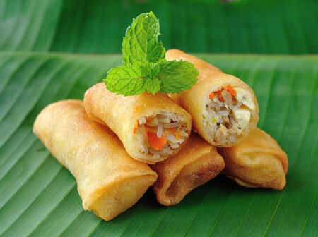 Fried Chinese Traditional Spring rolls food