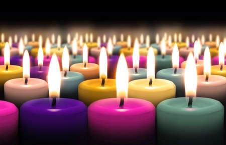 Candle on black の写真素材