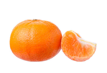 Orange fruit isolated on white backgroundの写真素材