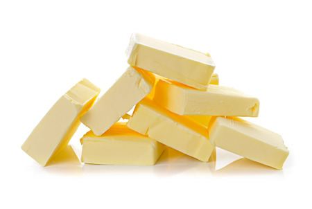 butter on white backgroundの写真素材