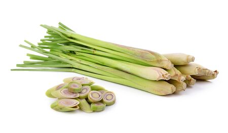 lemon grass on white backgroundの写真素材