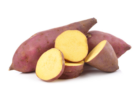 sweet potato on the white backgroundの写真素材